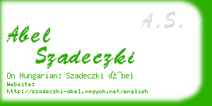 abel szadeczki business card